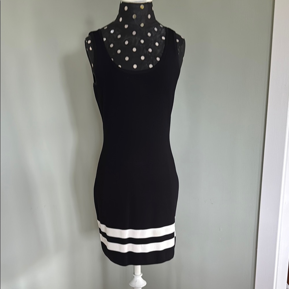 Elegant Black and White Sleeveless Dress